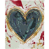 Green heart on coloured background (Haley Bush), 40×50 cm, stretched canvas on frame - Painting by Numbers