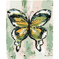 Green and Yellow Butterfly (Haley Bush), 80×100 cm, stretched canvas on frame - Painting by Numbers