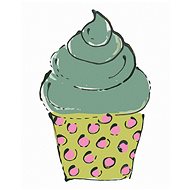 Green cupcake (Haley Bush), 40×50 cm, without frame and without canvas shut off - Painting by Numbers