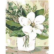 Winter Magnolias in glass 2 (Haley Bush), 40×50 cm, without frame and without canvas shut off - Painting by Numbers