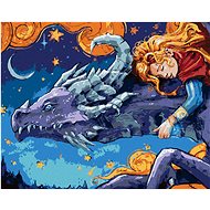 Goldilocks sleeping on a dragon, 40×50 cm, stretched canvas on frame - Painting by Numbers
