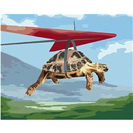 Turtle on a horn, 40×50 cm, stretched canvas on frame - Painting by Numbers
