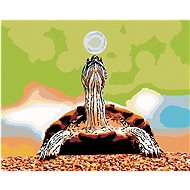 Turtle with bubble, 40×50 cm, without frame and without canvas shut off - Painting by Numbers
