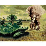 Turtle in Africa, 40×50 cm, without frame and without canvas shut off - Painting by Numbers