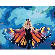 Žena a obrovské motýlí křídla, 80×100 cm, vypnuté plátno na rám - Painting by Numbers