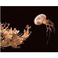 Woman reaching for a jellyfish, 40×50 cm, stretched canvas on frame - Painting by Numbers