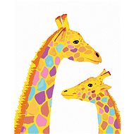 Giraffe and her cub, 40×50 cm, stretched canvas on frame - Painting by Numbers