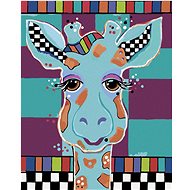 Giraffe on coloured background (Jonna James), 80×100 cm, stretched canvas on frame - Painting by Numbers