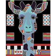 Giraffe on black background (Jonna James), 80×100 cm, stretched canvas on frame - Painting by Numbers
