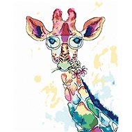 Giraffe with glasses, 80×100 cm, off canvas on frame - Painting by Numbers