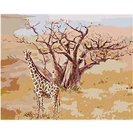 Giraffe in Kenya, 40×50 cm, stretched canvas on frame - Painting by Numbers