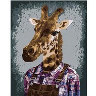 Giraffe in a shirt, 40×50 cm, without frame and without canvas shut off - Painting by Numbers