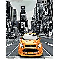 Yellow Taxi in New York, 40×50 cm, stretched canvas on frame - Painting by Numbers