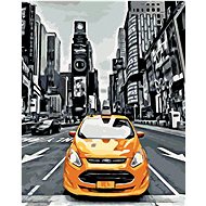 Yellow Taxi in New York, 80×100 cm, stretched canvas on frame - Painting by Numbers
