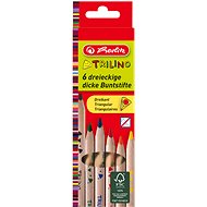 HERLITZ trojhranné, přírodní, silné, 6 barev - Pastelky
