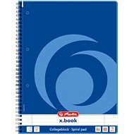 HERLITZ A4, 80 sheets, lined, spiral, College, blue - Notepad