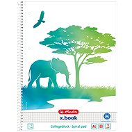 HERLITZ A4, 80 sheets, square, spiral motif GREEN Elephant - Notepad