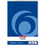HERLITZ A5, 50 sheets, lined, with top spiral red - Notepad