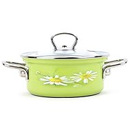 Belis Enamel saucepan with glass. lid Daisy 24 cm, 4,5 l - Saucepan