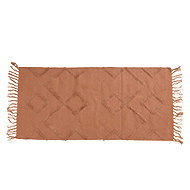 Home Styling Collection Cotton fringed carpet, 70 × 140 cm, orange - Carpet