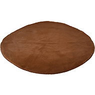Home Styling Collection Round carpet, faux fur, diameter 80 cm, dark brown - Carpet