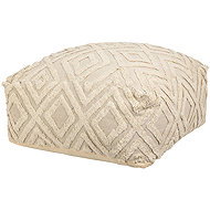 Home Styling Collection Pouf with decorative tufted pattern, 60 × 25 cm, beige - Ottoman