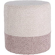 Home Styling Collection Round upholstered pouf in two colours, boucle, 34 × 35 cm, beige - Ottoman