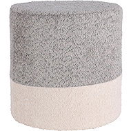 Home Styling Collection, Round upholstered pouf in two colours boucle, 34 × 35 cm, grey - Ottoman