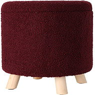 Home Styling Collection Storage round upholstered pouf TEDDY, 40 × 37 cm, red - Ottoman