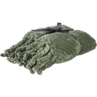 Home Styling Collection Boho fringed blanket, 100% polyester, 130 × 160 cm, green - Blanket