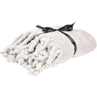 Home Styling Collection Boho fringed blanket, 100% polyester, 130 × 160 cm, light grey - Blanket