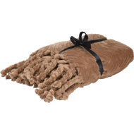 Home Styling Collection Boho fringed blanket, 100% polyester, 130 × 160 cm, beige - Blanket