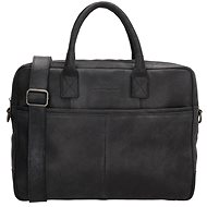 Leather laptop bag 15,6" black - Laptop Bag