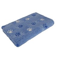 HS VetBedding Premium světle modrá – bílé a modré tlapky - Cat & Dog Bed Blanket