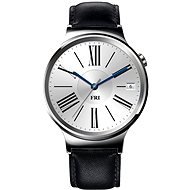 HUAWEI Watch W1 Stainless Steel/Black Leather Strap - Smart hodinky
