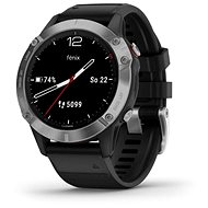 Garmin Fenix 6 Glass, Silver/Black Band - Smart Watch