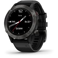 Garmin Fenix 6 Sapphire, Grey/Black Band (MAP/Music) - Smart Watch
