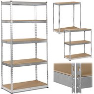 Humberg Metal storage rack 183 × 90 × 45 cm silver - Shelving Unit