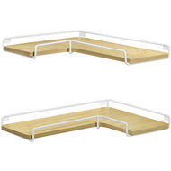 Songmics Vasagle Primino corner shelves set 2 pcs, natural oak/white - Shelf