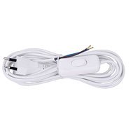 EMOS Flexo PVC Cord 2 × 0.75mm2 with Switch, 3m, White - Power Cable
