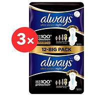 ALWAYS Ultra Extra Night 3 × 12 pcs - Sanitary Pads