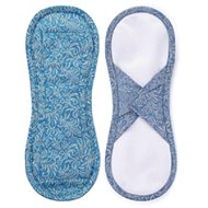 Bamboolik Fabric Menstrual Pad Bio-cotton - Satin (Velcro) 1 pcs Grey-blue - Sanitary Pads