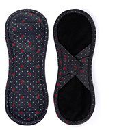 Bamboolik Fabric Menstrual Pad Bio-cotton - Satin (Velcro) 1 pcs Red Flowers - Sanitary Pads