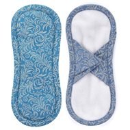 Bamboolik Fabric Sanitary Napkin Bio-cotton - Satin (Velcro) 1 pcs Grey-blue - Sanitary Pads
