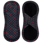 Bamboolik Fabric Sanitary Napkin Bi-cotton - Satin (velcro) 1 pcs Red Flowers - Sanitary Pads