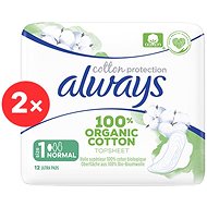 ALWAYS Cotton Protection Ultra Normal 2 × 12 pcs - Sanitary Pads