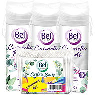 BEL Cosmetic 3 x 70 darab + Cotton fültisztító pálcika, 160 darab - Vattakorong