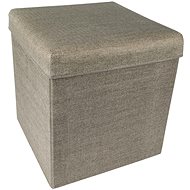 HomeLife Folding stool with storage 37 × 37 cm, beige - Ottoman