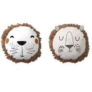 TEXTILOMANIE Round decorative cushion Lion 40 cm, white - Pillow