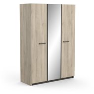 Cheapest furniture Three-door wardrobe TODY with mirror, oak kronberg/oak waterford - Wardrobe
